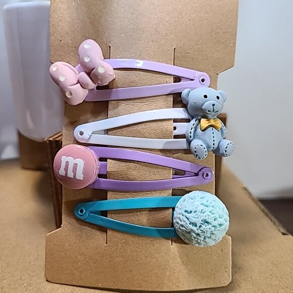 Cute Hair Clips for Girls Toddler‎ Hair Accessories Barrettes Set of 4 - Picture 6 of 6